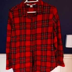 Ladies Old Navy Red Plaid Shirt Large